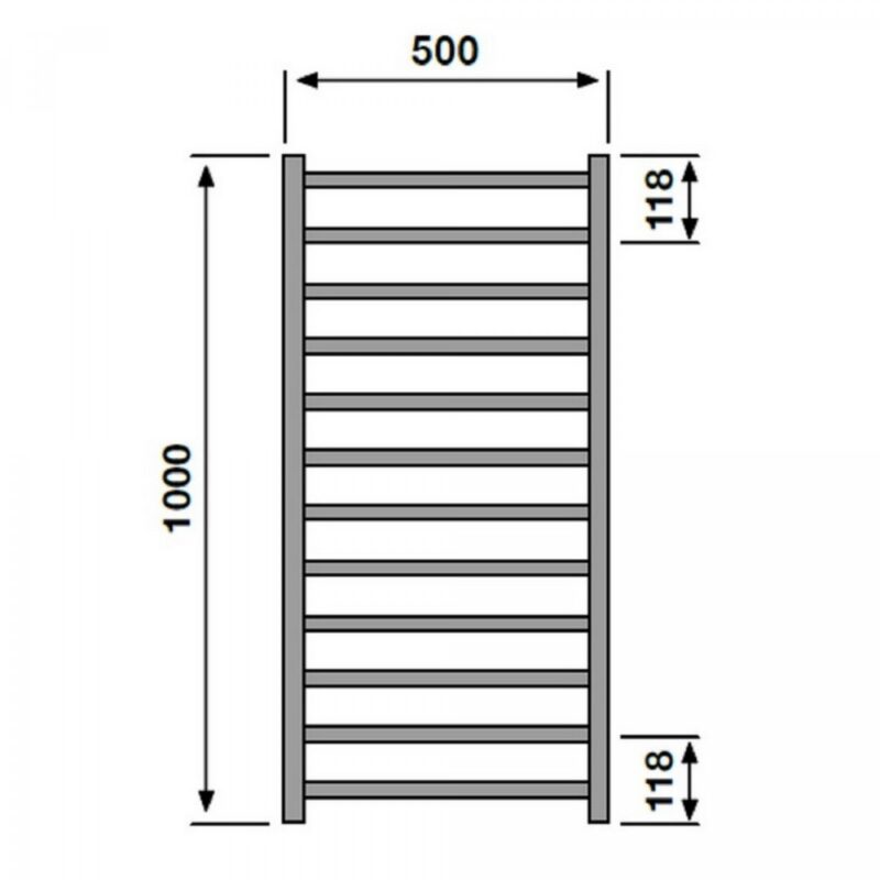 Redroom Baxx Chrome 1000x500mm Towel Radiator