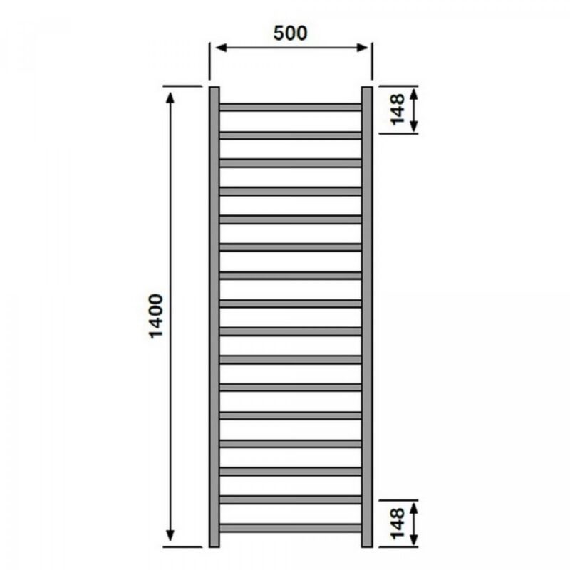 Pure Elements Cyrus Chrome 1400x500mm Towel Radiator