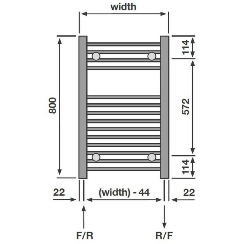 Redroom Elan White 800x500mm Towel Radiator
