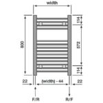 Redroom Elan White 800x600mm Towel Radiator
