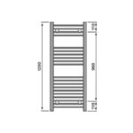 Redroom Elan White 1200x400mm Towel Radiator