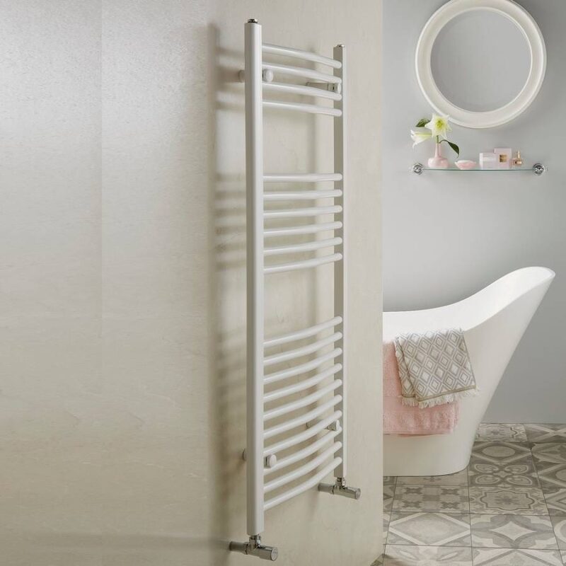 Redroom Elan Curved White 1800x600mm Towel Radiator
