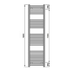 Redroom Elan Curved White 1800x600mm Towel Radiator