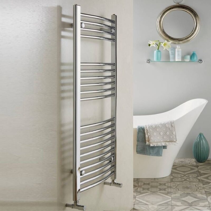 Redroom Elan Curved Chrome 800x500mm Towel Radiator