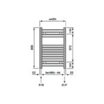 Redroom Elan Curved Chrome 800x500mm Towel Radiator