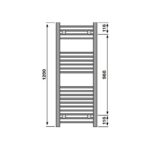 Redroom Elan Curved Chrome 1200x600mm Towel Radiator