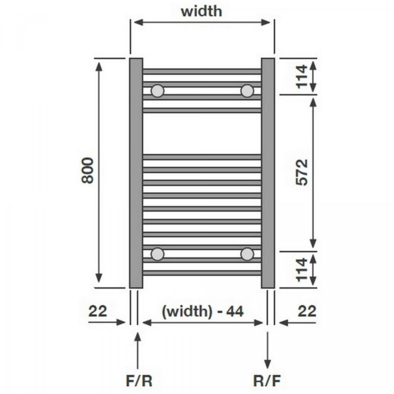 Redroom Elite Anthracite 800x500mm Towel Radiator