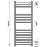 Redroom Elite Anthracite 1200x500mm Towel Radiator