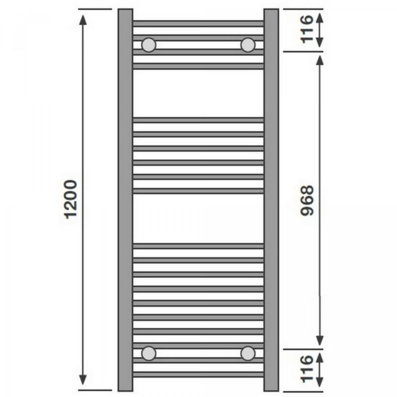 Redroom Elite Anthracite 1200x600mm Towel Radiator
