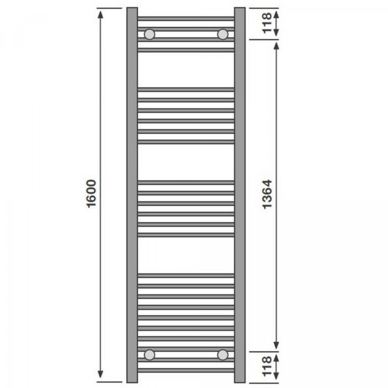 Redroom Elite Anthracite 1600x600mm Towel Radiator