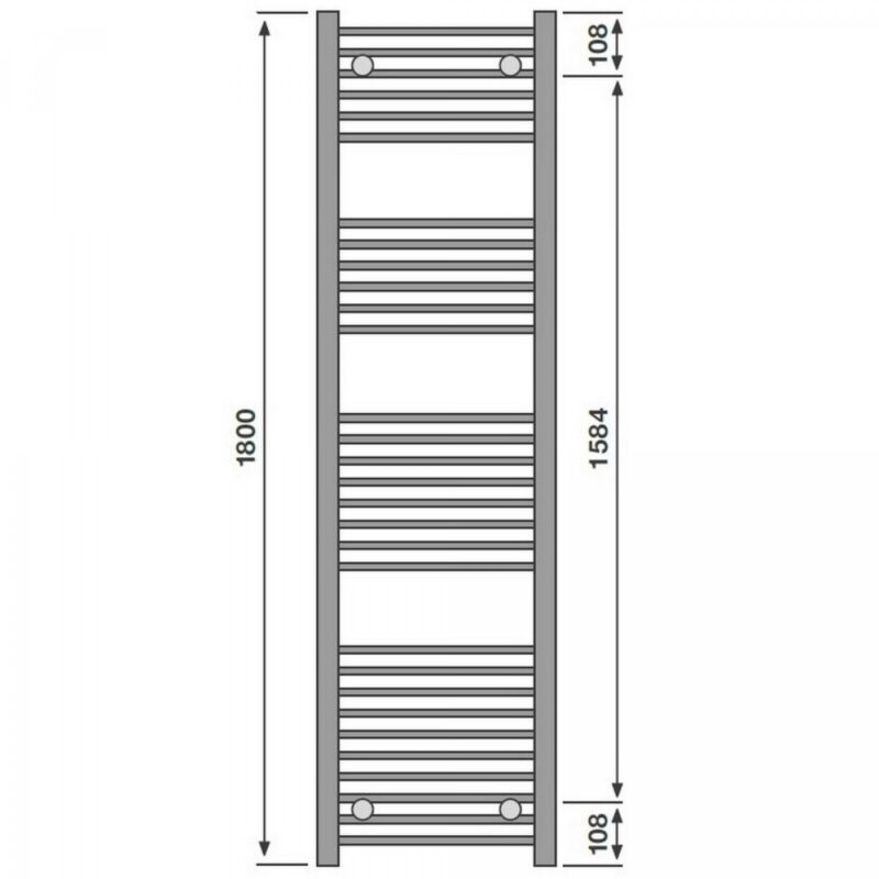 Redroom Elite Anthracite 1800x500mm Towel Radiator