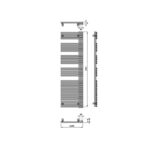 Redroom Omnia Quartz Beige 1681x496mm Towel Radiator Left Hand