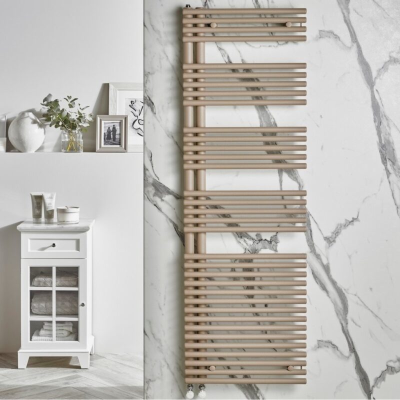 Redroom Omnia Quartz Beige 1161x596mm Towel Radiator Right Hand