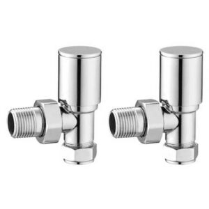 Redroom Angled Round Radiator Valve Pack Chrome