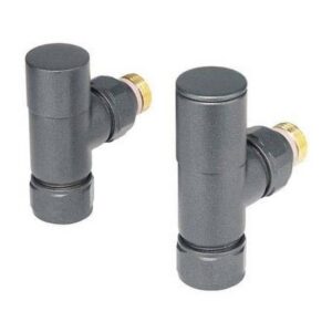 Redroom Angled Round Radiator Valve Pack Volcanic