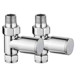 Redroom Straight Round Radiator Valve Pack Chrome