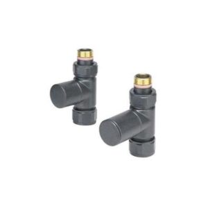 Redroom Straight Round Radiator Valve Pack Volcanic