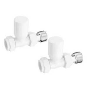 Redroom Straight Round Radiator Valve Pack White