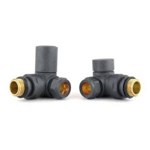 Redroom Corner Round Radiator Valve Pack Anthracite