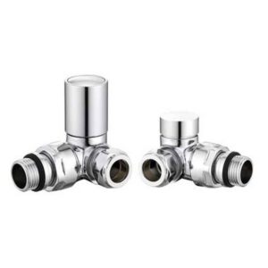 Redroom Corner Round Radiator Valve Pack Chrome