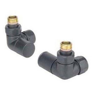 Redroom Corner Round Radiator Valve Pack Volcanic