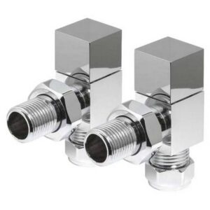 Redroom Angled Square Radiator Valve Pack Chrome
