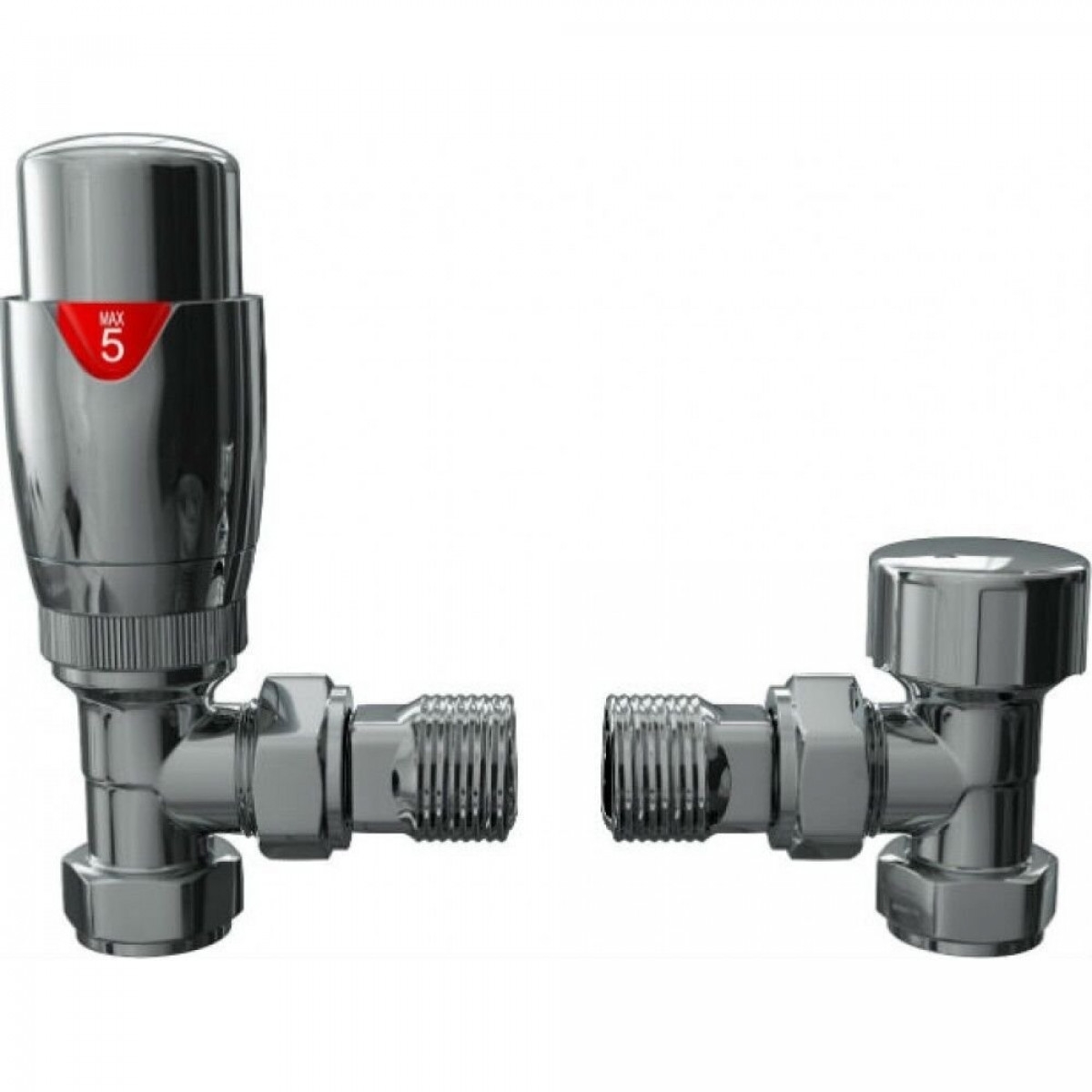 Redroom Angled Thermostatic Radiator Valve Pack Chrome