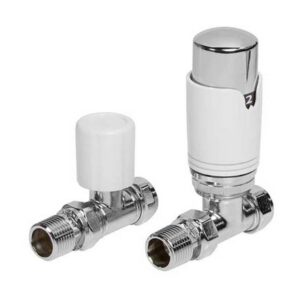 Redroom Straight Thermostatic Radiator Valve Pack White