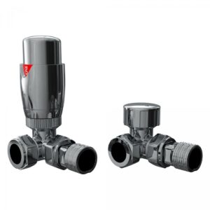 Redroom Corner Thermostatic Raditor Valve Pack Chrome