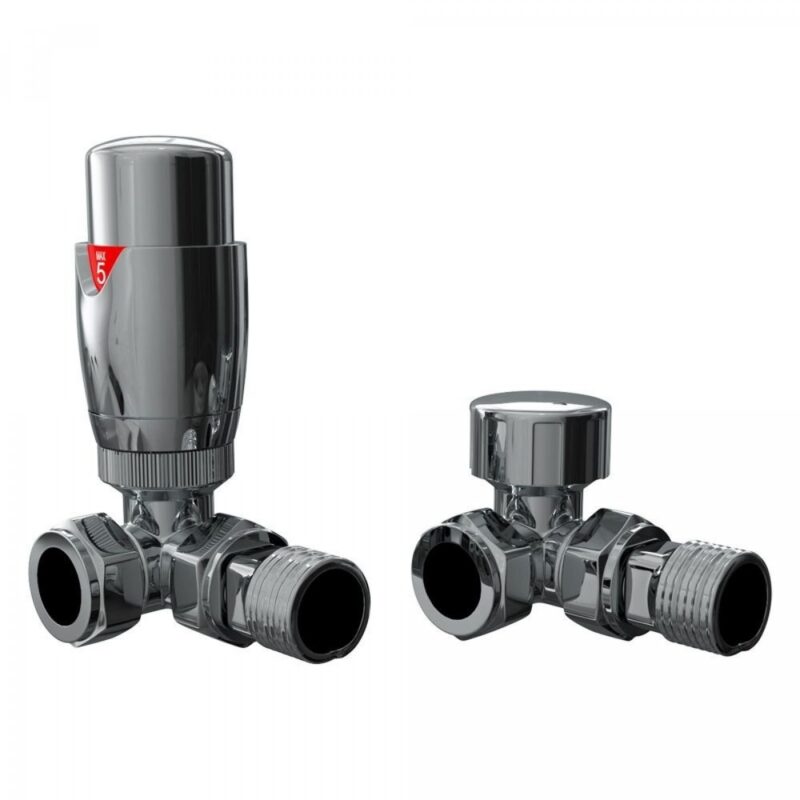 Pure Elements Corner Thermostatic Raditor Valve Pack Chrome Pure Elements Corner Thermostatic Raditor Valve Pack Chrome