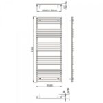Redroom TT Lux Hammered Silver 1355x496mm Heated Towel Rail