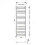 Redroom TT Lux Quartz White 1635x496mm Heated Towel Rail