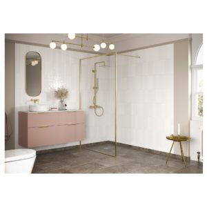 RefleXion Iconix Brushed Brass Profile Wetroom Panel 1000mm