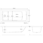Roca The Gap Rectangular Acrylic Bath 1700x750mm