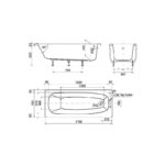 Roca Malaga Bath 1700x700mm No Taphole