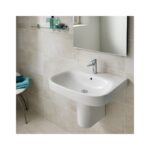 Roca Debba 550mm 1 Hole Basin & Semi Pedestal