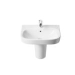 Roca Debba 550mm 1 Hole Basin & Semi Pedestal