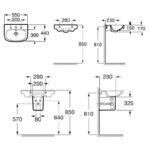 Roca Debba 550mm 1 Hole Basin & Semi Pedestal