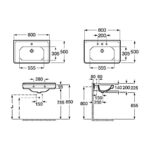 Roca Carmen 800 x 500mm Wall-Hung Basin 1 Taphole