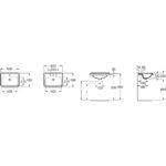 Roca Carmen 600 x 450 In-Countertop Basin 1 Taphole