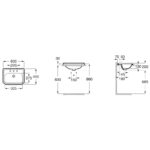 Roca Carmen 600x450mm In Countertop 3 Taphole Basin