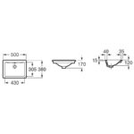 Roca Diverta Under/Over-Countertop Basin 50cm No Tapholes