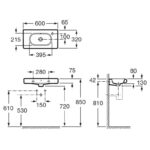 Roca Meridian-N Compact 600mm 1 Left Hole Basin & Semi Pedestal