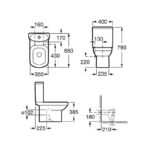 Roca Senso Toilet with Dual Flush Push Button Cistern & Standard Seat
