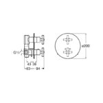 Roca Loft-T Built-In Thermostatic Bath OR Shower Mixer Only