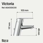 Roca V2 Basin Mixer Tap No Waste Chrome
