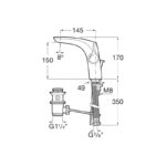 Roca Insignia Single Lever Medium Height Basin Mixer with Pop Up Waste