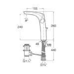 Roca Insignia Single Lever Extended Height Basin Mixer with Pop Up Waste