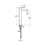 Roca Escuadra High Neck Basin Mixer Tap