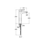 Roca Atlas Extended Height Smooth Body Basin Mixer